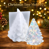 3D Christmas Tree Candle Mold Silicone Pine Tree Resin Mold for Epoxy Casting, 01, 02