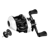 Baitcasting Fishing Reel 7.2:1 Gear Ratio 12-Speed Magnetic Brake System Long Casting Smooth Reel, Metal Line Cup White Black Right Hand, Metal Line Cup Blue Black Left Hand, Metal Line Cup Blue Black Right Hand, Metal Line Cup Red Stripe Left Hand
