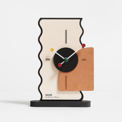 wozoom Geometric Desk Clock Silent Acrylic Table Clocks For Bedroom Living Room Decor, Digital Cream Orange, Digital Cream Black, Simple Cream Orange, Simple Cream Black, Digital With Second Hand Cream Orange, Digital With Second Hand Cream Black