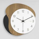 wozoom Modern Wall Clock Silent Wooden Living Room Decorative Clock, Light Brown, Natural Wood Color, Green, Red, White