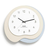 wozoom Modern Irregular Wall Clock Silent Decorative Wood Quartz Clocks For Living Room, Beige Blue With Second Hand, Beige Blue, Green Beige, Black Gray, Beige Blue 3D, Green Beige 3D, Black Gray 3D