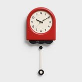 wozoom Modern Pendulum Wall Clock Silent Decorative Cream Style Clocks For Living Room, Medium With Second Hand Red, Medium Beige, Medium Red, Large Beige, Large Red