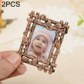 2 PCS Creative Metal Vintage Photo Frame, Fawn, Pumpkin, Fence, Butterfly Round, Paris, Heart Keychain, Square Keychain, Oval, Lace Square, Love Round, Butterfly Square, Lace Heart, Golden Square, Gray Square