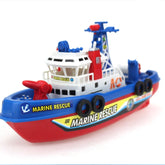 Electric Fishing Fire Boat Baby Shower Toy with Water Spray & Light & Sound Function, Electric Fishing Fire Boat