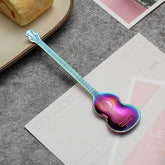 Stainless Steel Coffee Mixing Spoon Creative Musical Instrument Shape Spoon, Guitar Colorful, Octagonal Colorful, Lute Colorful, Yueqin Colorful