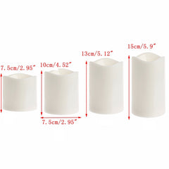 Cylindrical LED Electronic Candle Light Simulation Wedding Candlestick Candle, 15x7.5cm, 13x7.5cm, 10x7.5cm, 7.5x7.5cm, 7.5x7.5cm with remote control, 10x7.5cm with remote control, 13cm with remote control, 15x7.5cm with remote control