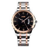 SKMEI 9069 Multifunctional Outdoor Fashion Business Waterproof Interval Gold Shell Quartz Wrist Watch