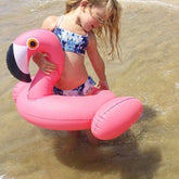 Kids Summer Water Fun Inflatable Flamingo Shaped Pool Ride-on Swimming Ring Floats, Outer Diameter: 87cm, Outer Diameter: 87cm