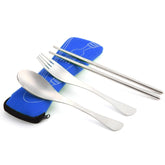 Three-Piece Outdoor Cutlery, Dark blue, Rose Red, Grass green, Fluorescent green, Orange, Purple, Big Red, Light blue
