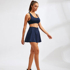 Tennis Dance Yoga Quick Drying Anti Light Lining Skirt Pants (Color:Rose Red Size:XXL), XL, XXL
