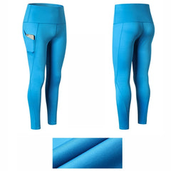 Super High Waist Slant Pocket Stretch Quick Drying Tights (Color:Colorful Gray Size:L), L, XL
