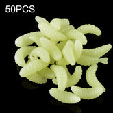 HENGJIA SO106 50 PCS 20mm Simulation Bread Bait Worms Crescent Soft Bait Horseback Fish Worm Bait Fishing Gear