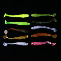 HENGJIA SO041 5cm/0.6g 10 PCS Fishing Wobbler Soft Jigging Fishing Lure Worm Swimbaits Silicone Bait