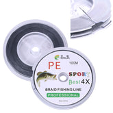 HENGJIA FLP41G 100m Gray 4 Series Strong Weaving Line Fishing Line PE Fishing Line