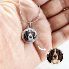 Custom Pet Portrait Pendant — Hand Painted on Pearl