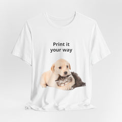 Puppy & Kitten Printed Tee — Cute Animal Graphic T-Shirt