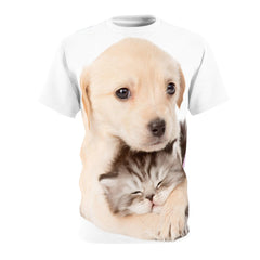 Puppy and Kitten Cuddle All-Over Print Tee