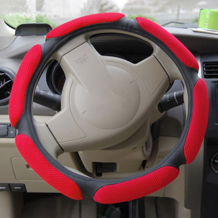Sandwich Steering Wheel Cover, Grey and  white glue#38cm, Beige and white glue#38cm, Red and white glue#38cm, Black and white glue#38cm