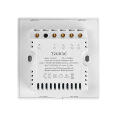 Sonoff T2 Touch 86mm Tempered Glass Panel Wall Switch Smart Home Light Touch Switch, Compatible with Alexa and Google Home, AC 100V-240V, UK Plug, 86mm/ 3 UK Plug