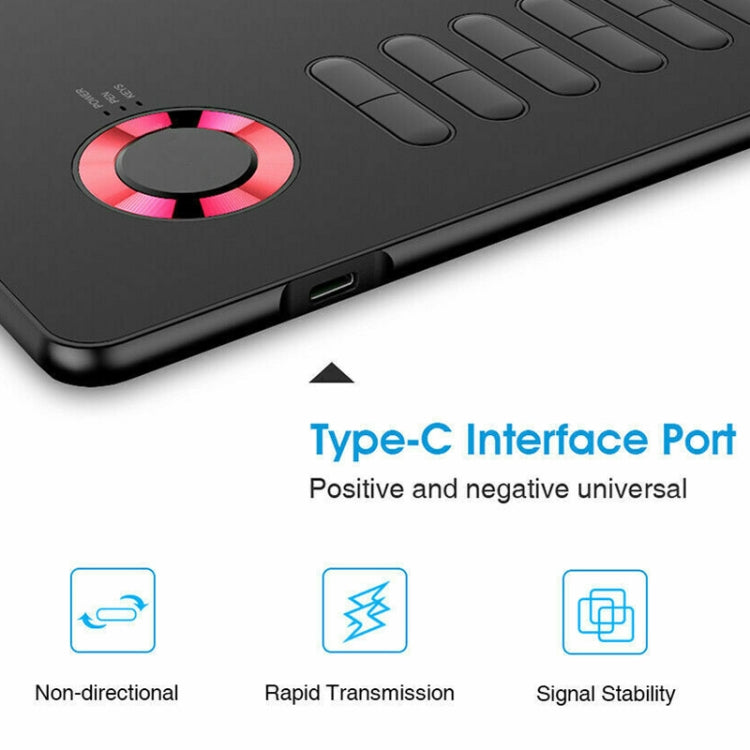 VEIKK A15 10x6 inch 5080 LPI Smart Touch Electronic Graphic Tablet, with Type-C Interface, A15 Gold, A15 Blue, A15 Red