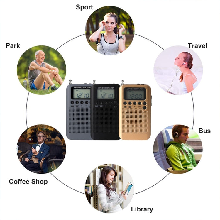 HRD-104 Mini Portable FM + AM Two Band Radio with Loudspeaker