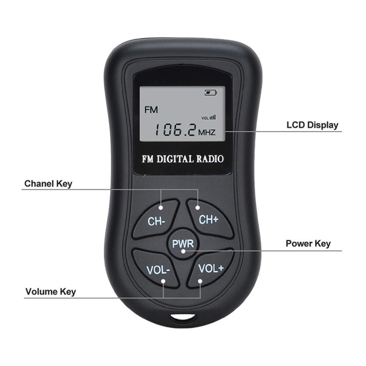 HRD-107 DSP Digital Display Portable Stereo FM Radio with Headset