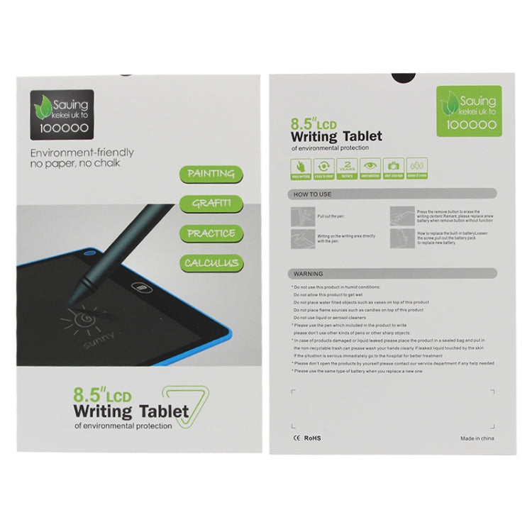 Portable 8.5 inch LCD Writing Tablet Drawing Graffiti Electronic Handwriting Pad Message Graphics Board Draft Paper with Writing Pen, 8.5 inch White, 8.5 inch Black, 8.5 inch Green, 8.5 inch Blue, 8.5 inch Red