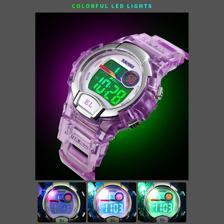 SKMEI 1450 Women Transparent Digital Watch 50m Waterproof Sports Watch with LED Light