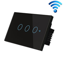 TC120 Wifi Smart Light Switch Glass Screen Touch Panel Voice Control Wireless Wall Switch Work with Alexa Echo / Google Home