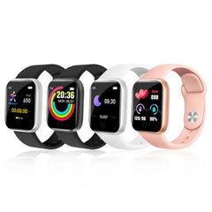 Y68 1.44 inch Smart Watch, Support Heart Rate Blood Pressure Blood Oxygen Monitoring, Y68 Black, Y68 Pink, Y68 White, Y68 Silver Black
