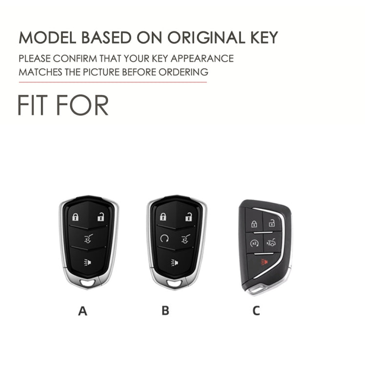 For Cadillac / CT5 / CT6 / XT6 4-button C086 Car Key Leather Protective Case, C086