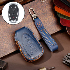 For Chevrolet 5-button Hallmo Car Cowhide Leather Key Protective Cover Key Case, C114