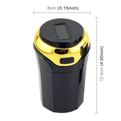 N12B Car Creative Ashtray Solar Power With Light And Cover Car Supplies, N12B
