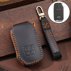 For KIA Carnival EX / SX Hallmo Car Cowhide Leather Key Protective Cover Key Case, C138