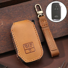 For KIA Carnival EX / SX Hallmo Car Cowhide Leather Key Protective Cover Key Case, C138