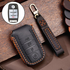 For Kia C133 4-button Hallmo Car Cowhide Leather Key Protective Cover Key Case, C133