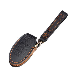 For Nissan 5-button Horn Hallmo Car Cowhide Leather Key Protective Cover Key Case, C068