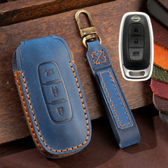 For Nissan Teana / Ariya 3-button Tail Box Hallmo Car Cowhide Leather Key Protective Cover Key Case, 3-button Tail Box