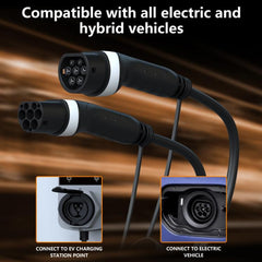 Feyree European Standard New Energy Electric Vehicle Charging Pile Double-ended Extension Cable, 250V 32A