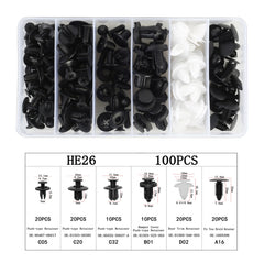 100 in 1 Universal Car Plastic Fasteners Rivet Clips Set, 100 PCS