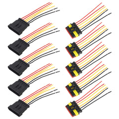 10pcs 5P Car Waterproof Plug Car Connector Plug-In, Length：10cm, 6P