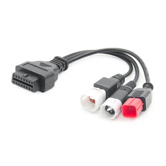 For Honda / Yamaha 3 in 1 OBDII Female to 3 Pin+4 Pin+6 Pin Motorcycle Connector Cable, For Honda / Yamaha (Red)