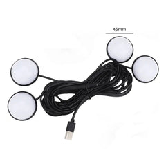 Car 4 in 1 USB RGB Foot LED Atmosphere Light, Ice Blue Light, Pink Light, White Light