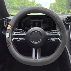 Round Style Car Universal Cartoon Pattern Plush Warm Anti-skid Steering Wheel Cover, Diameter: 38cm, Round Style