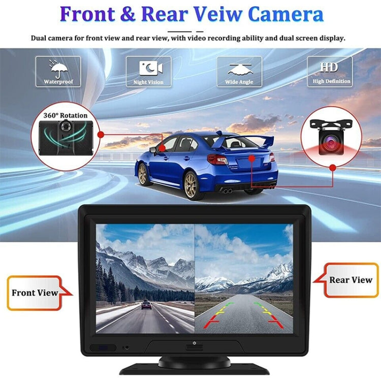 P702D 7 inch Portable Touch Display Wireless Car Navigator Dual-lens Smart Driving Recorder, P702D