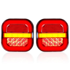 2pcs 12-24V 28LEDs Square Trailer Taillight, 12-24V