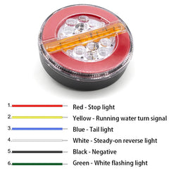 4 inch 24V Truck LED Flowing Water Taillight, 24V