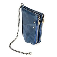 LT3533 Long Crazy Horse Texture Cowhide Leather Folding Anti-magnetic RFID Wallet Clutch Bag for Men, with Card Slots & Shoulder Strap, LT3533 Blue, LT3533 Red, LT3533 Yellowish-brown, LT3533 Black, LT3533 Coffee