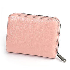 KB195 Zipper Cowhide Leather Double Row Organ Shape Multiple Card Slots Anti-magnetic RFID Wallet Clutch Bag for Ladies, KB195 Pink, KB195 Purple, KB195 Rose Red, KB195 Black, KB195 Coffee