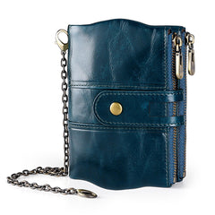 LT3539 Cowhide Leather Zipper Buckle Anti-magnetic RFID Wallet Clutch Bag for Men, with Card Slots & Shoulder Strap, LT3539 Shoulder Strap Blue, LT3539 Strap Red, LT3539 Yellowish-brown